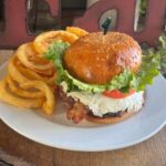 Burger with onion rings